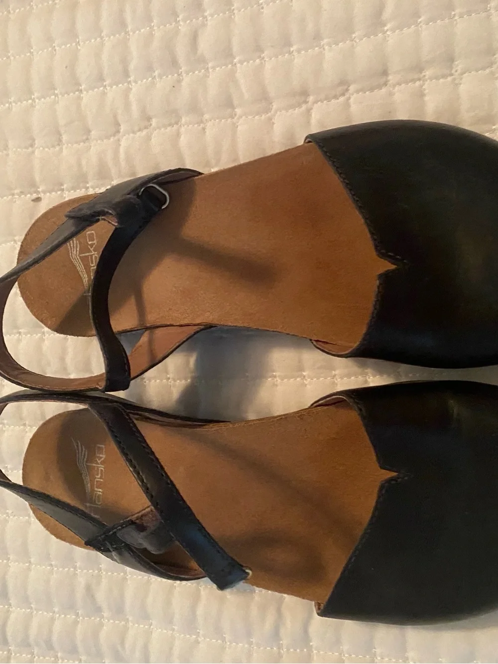 Women's Black Leather-Look Slingback Flats